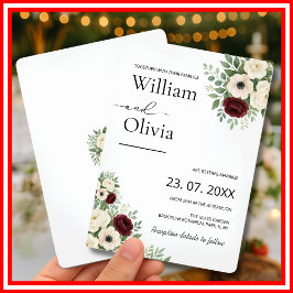 セージ・グリーン・ユーカリ結婚ー・グリーン 招待状