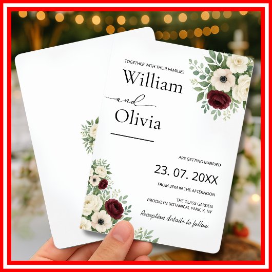 セージ・グリーン・ユーカリ結婚ー・グリーン 招待状