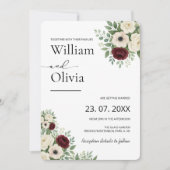 セージ・グリーン・ユーカリ結婚ー・グリーン 招待状 (正面)