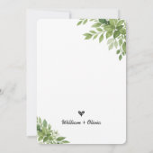 セージ・グリーン・ユーカリ結婚ー・グリーン 招待状 (裏面)