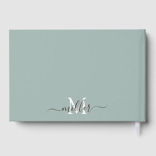 セージ・グリーン・ユーカリ結婚・グ離れレリーズ ゲストブック (裏面)