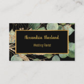 セージ・グリーン・ユーカリ金ゴールド・ブラック・ビジネス・カード 名刺 (正面)
