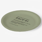 セージ・グリーン・結婚ホワイトのファクト・ナプキンス ペーパープレート (アングル)