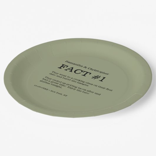 セージ・グリーン・結婚ホワイトのファクト・ナプキンス ペーパープレート (アングル)