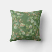 セージ・グリーン&金ゴールドユーカリ両面クッション クッション (裏面)