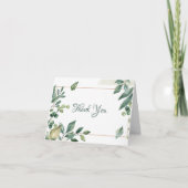 セージ・グリーン・金ゴールド・フレームありがとう サンキューカード (正面)