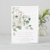 セージ&シルバーフォイルモダンブライダルシャワー 箔招待状 (立ち正面)