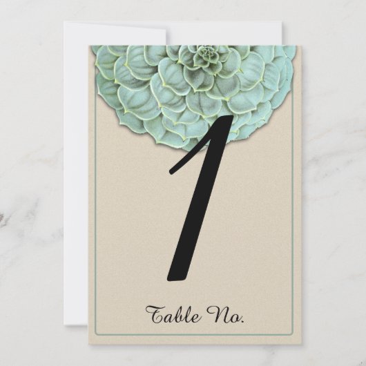 セージ・スキュカレント ウェディング テーブル ナンバー 招待状 (正面)