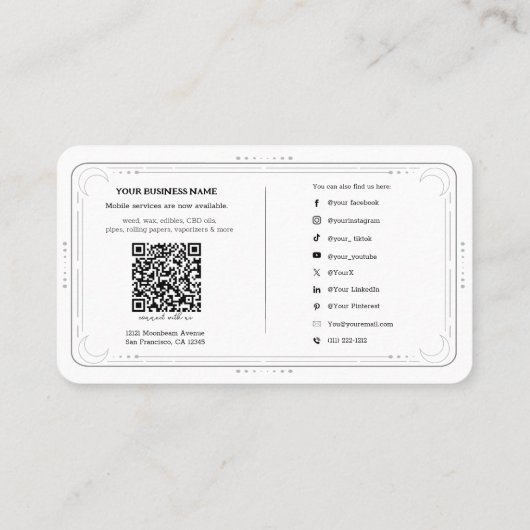 セージ・スティック・クレンジング・エネルギーウィッカ信者 異教の 名刺 (裏面)