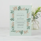 セージ タン ボタニカル ロマンス ウェディング 招待状 (スタンド正面)