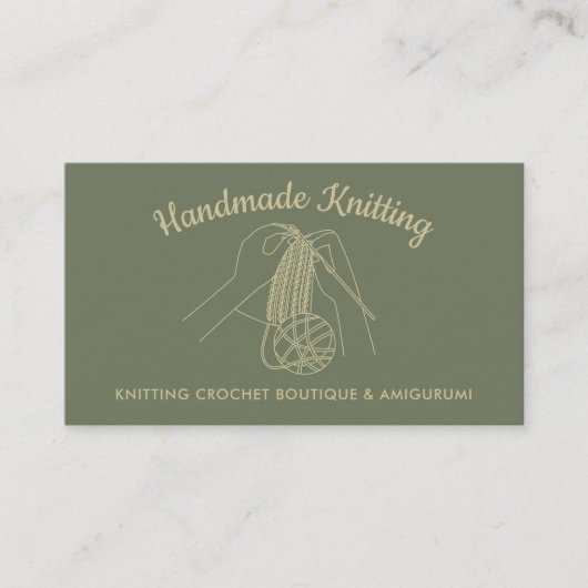 セージ ハンドメイド ホビー ニット 編み物 アミグリumi 名刺 (正面)