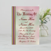 セージ、バラおよびゴールドフォイル結婚式招待状 箔招待状 (立ち正面)