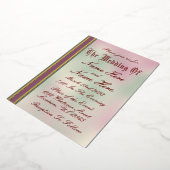 セージ、バラおよびゴールドフォイル結婚式招待状 箔招待状 (回転した状態)