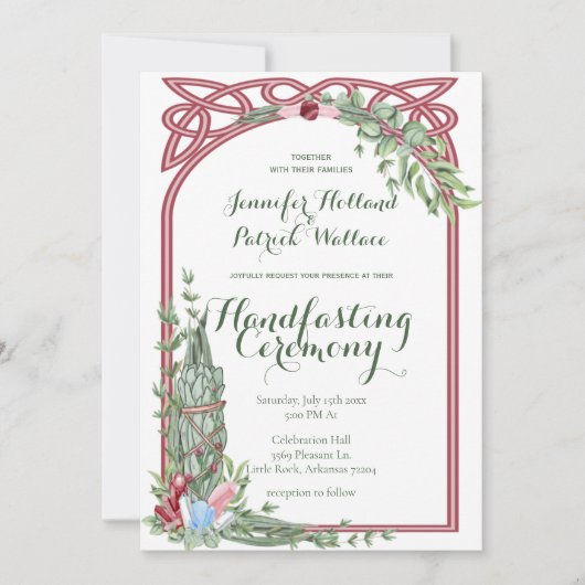 セージ&バラハーブクリスタルハンドスティング 招待状 (正面)