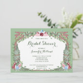 セージ&バラハーブクリスタルブーケブライダルシャワー 招待状 (スタンド正面)