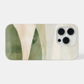 セージ・バレー抽象的な風景 - ソフトボホグリーン iPhoneケース (裏面横)