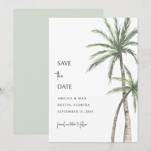 セージ パーム ツリー デスティネーション セーブ ザ デート セーブザデート (正面/裏面)