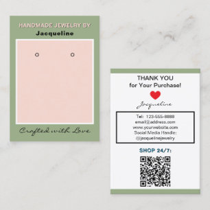セージ ピンク ジュエリー イヤリング ウェブサイト QR コード 名刺