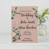 セージ＆ブラッシュトープの結婚式招待状 招待状 (スタンド正面)