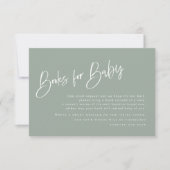 セージ ブルー/グリーン ベイビー シャワーブック 赤ちゃんのカード (正面)