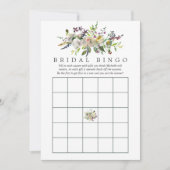 セージ&ホワイトウォーター色フローラブライダルシャワービンゴ 招待状 (正面)