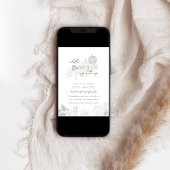 セージ&ホワイト – フローラカボチャ秋ベビーシャワー 招待状