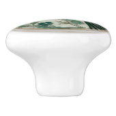 セージ&ミントフェイクレリーフ、 浮き彫りアールヌーボーハミングバードL セラミックノブ (側面)