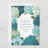 セージ+ミント+オーシャンティール+アイスブルーベルの結婚式 招待状 (正面)