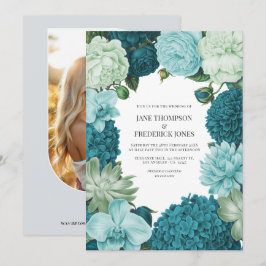 セージ+ミント+オーシャンティール+アイスブルーベルの結婚式 招待状