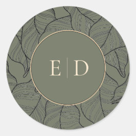 セージ・モノグラムエレガントモダンフローラ ラウンドシール