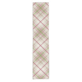 セージ・ラズベリークリーム斜め格子模様 ショートテーブルランナー (正面)