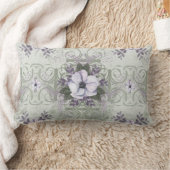 セージ&ラベンダーヴィンテージフローラ装飾用クッション ランバークッション (ブランケット)