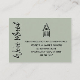 セージ「引っ越しました」カードとリトルハウススケッチ 名刺