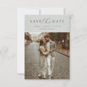 セージ |書道シンプルフローラの結婚写真 セーブザデート (正面)