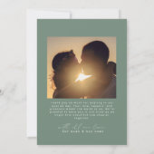 セージ | 最小限のシンプルハートスクリプ結婚ト サンキューカード (裏面)