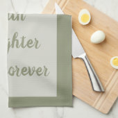 セージ – 白 キッチンタオル (四つ折り)