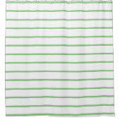 セージ 薄いライン ストライプ パターン シャワーカーテン (正面)