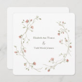 セージ&赤面ウォーターカラースクエア結婚式招待状 招待状 (正面/裏面)