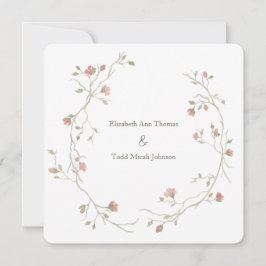 セージ&赤面ウォーターカラースクエア結婚式招待状 招待状