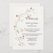 セージ&赤面ボホウォーター色結婚式招待状 招待状 (正面/裏面)