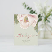 セージ&赤面牡丹フローラブライダルシャワーありがとう ポストカード (スタンド正面)