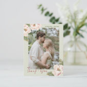 セージ&赤面牡丹フローラ写真結婚の感謝 ポストカード (スタンド正面)