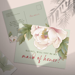 セージ&赤面私のメイド・オブ・オーナー（花嫁付き添い人）提案 ポストカード