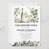 セージ&金ゴールドエレガントグリーナリーカップルのシャワー 招待状 (正面)