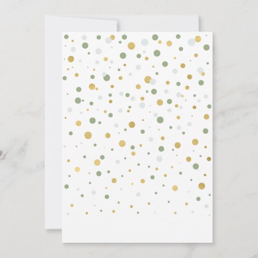 セージ&金ゴールドバルーン3歳の誕生日パーティー 招待状 (裏面)