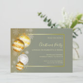 セージ&金ゴールドフェスティバルクリスマスパーティー 招待状 (スタンド正面)