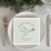 セージ | PEACE LOVE JOYスノーバードクリスマスホリデー スタンダードランチョンナプキン