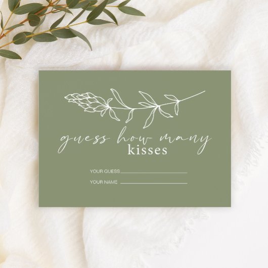 セージBoho花どのように多くのキスブライダルゲーム エンクロージャーカード