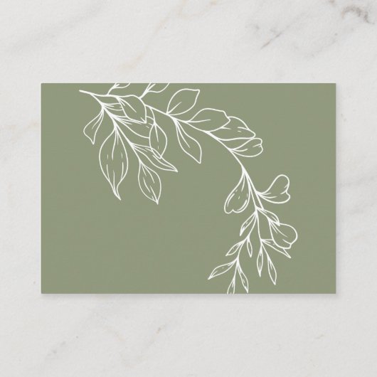 セージBoho花どのように多くのキスブライダルゲーム エンクロージャーカード (裏面)