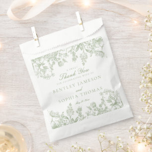 セージChinoiserieフローラ結婚のデザート フェイバーバッグ
